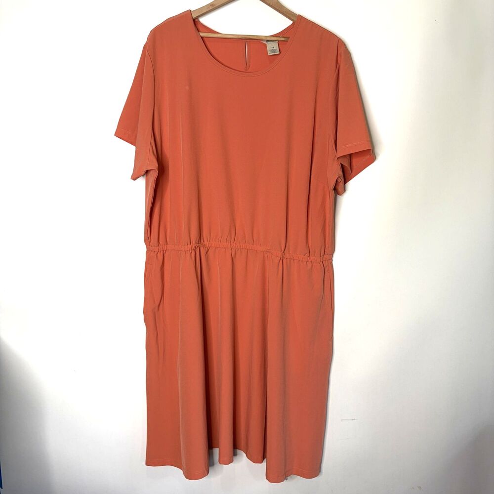 Duluth Trading Co Flexcellence Dress Wicking Athleisure Orange Salmon Women 1X